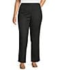 Allison Daley Plus Size Straight Leg Stretch Denim Elastic Waist Pull-On Pants - Image 1