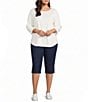 Allison Daley Plus Size Stretch Denim Pull-On Skimmer Pants - Image 5