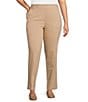 Allison Daley Plus Size Stretch Pull-On Straight Leg Pants, Color:True Tan - Image 1