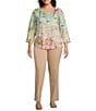 Allison Daley Plus Size Stretch Pull-On Straight Leg Pants, Color:True Tan - Image 3