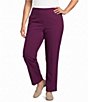 Allison Daley Plus Size Stretch Pull-On Straight Leg Pants - Image 1