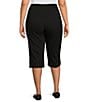 Allison Daley Plus Size Tech Stretch Pull-On Skimmer Capri Pants, Color:Black - Image 2
