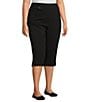 Allison Daley Plus Size Tech Stretch Pull-On Skimmer Capri Pants, Color:Black - Image 3