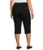 Allison Daley Plus Size Tech Stretch Pull-On Skimmer Capri Pants, Color:Black - Image 4