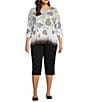 Allison Daley Plus Size Tech Stretch Pull-On Skimmer Capri Pants, Color:Black - Image 5