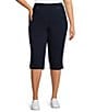 Allison Daley Plus Size Tech Stretch Pull-On Skimmer Pants, Color:True Navy - Image 1
