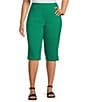 Color:Bright Jade - Image 1 - Plus Size Tech Stretch Pull-On Skimmer Pants