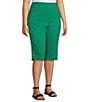 Color:Bright Jade - Image 3 - Plus Size Tech Stretch Pull-On Skimmer Pants
