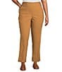 Allison Daley Plus Tobacco Stretch Pull-On Straight Leg Pants, Color:Tobacco - Image 1
