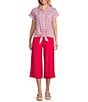 Allison Daley Pomegranate Linen Blend Pull-On Capri Pants, Color:Pomegranate - Image 3