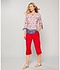 Allison Daley Pomegranate Linen Blend Pull-On Capri Pants, Color:Pomegranate - Image 5
