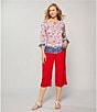 Allison Daley Pomegranate Linen Blend Pull-On Capri Pants, Color:Pomegranate - Image 6