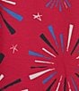 Allison Daley Red Firework Star Print Short Sleeve Keyhole Neckline Knit Top, Color:Red Firework - Image 4