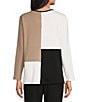 Allison Daley Scuba Knit 3/4 Sleeve Crew Neck Embellished Top - Image 2