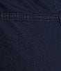 Color:Dark Indigo - Image 6 - Side Slit Pull-On Stretch Denim Skimmer Capri Pants