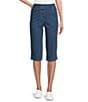 Allison Daley Side Slit Pull-On Stretch Denim Skimmer Capri Pants, Color:Chambray - Image 1