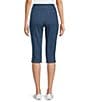 Allison Daley Side Slit Pull-On Stretch Denim Skimmer Capri Pants, Color:Chambray - Image 2