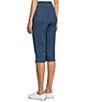 Allison Daley Side Slit Pull-On Stretch Denim Skimmer Capri Pants, Color:Chambray - Image 4