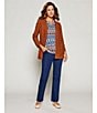 Allison Daley Straight Leg Stretch Denim Elastic Waist Pull-On Pants, Color:Dark Indigo - Image 5