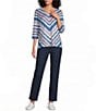 Allison Daley Straight Leg Stretch Denim Elastic Waist Pull-On Pants - Image 3