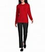 Allison Daley Tango Red Embellished Long Sleeve Crew Neck Sweater - Image 3