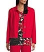 Allison Daley Tango Red Long Sleeve Point Collar Button Front Jacket, Color:Tango Red - Image 1