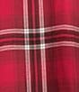 Allison Daley Tango Red Ombre Plaid Long Sleeve Point Collar Button Front Shirt, Color:Tango Red/Ombre Plaid - Image 4