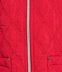 Allison Daley Tango Red Trapunto Quilted Sleeveless Two-Way Zip-Up Vest, Color:Tango Red - Image 4