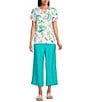 Allison Daley Teal Ceramic Pull-On Crinkle Soft Pants - Image 3