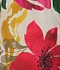 Color:Tropical Floral - Image 3 - Tropical Floral Print Short Flutter Sleeve Tie Neck Yoryu Midi Dress