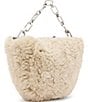 ALLSAINTS Madea Mini Shearling Chain Clutch, Color:Natural - Image 3