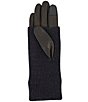 Color:Black - Image 3 - Leather Ribbed Cuff Glove