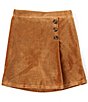 Color:Honey - Image 1 - Big Girls 7-16 Faux Button Stretch Cord Scooter Skirt