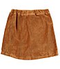 Color:Honey - Image 2 - Big Girls 7-16 Faux Button Stretch Cord Scooter Skirt