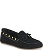 Alpine Suede Shearling Stud Detail Moccasins - Image 1