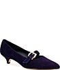 Amalfi Abito Suede Buckle Strap Kitten Heel Pumps - Image 1