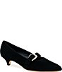 Amalfi Abito Suede Buckle Strap Kitten Heel Pumps - Image 1