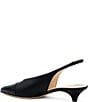 Amalfi Accento Leather Cap Toe Kitten Heel Slingback Pumps - Image 2