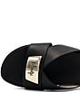 Color:Black Parmasoft - Image 4 - Bardolino Leather Hardware Slide Sandals