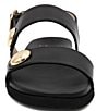 Color:Black Savana - Image 3 - Bargino Leather Banded Slingback Slide Sandals