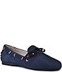 Color:Navy Cashmere Suede - Image 1 - Delta Suede Bow Detail Driver Loafers