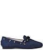 Color:Navy Cashmere Suede - Image 2 - Delta Suede Bow Detail Driver Loafers