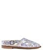 Color:Bianco Hairy - Image 2 - Gelso Floral Print Leather Sling Flats