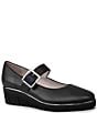 Color:Black Parmasoft - Image 1 - Geronimo Leather Wedge Mary Janes