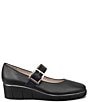 Color:Black Parmasoft - Image 2 - Geronimo Leather Wedge Mary Janes