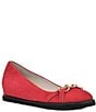 Color:Red Cashmere - Image 1 - Maga Suede Hidden Wedge Chain Slip-Ons