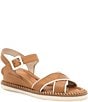 Color:Carmelo/Milk - Image 1 - Montecarlo Leather Wedge Sandals