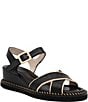 Color:Black/Sand - Image 1 - Montecarlo Leather Wedge Sandals