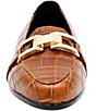 Amalfi Occhiello Croco Embossed Chain Link Loafers - Image 5