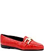Amalfi Occhiello Croco Embossed Chain Link Loafers - Image 1